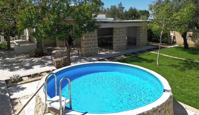Italy Apulia Salento, Lecce, Ancient villa countryside, swimming pool relaxation
